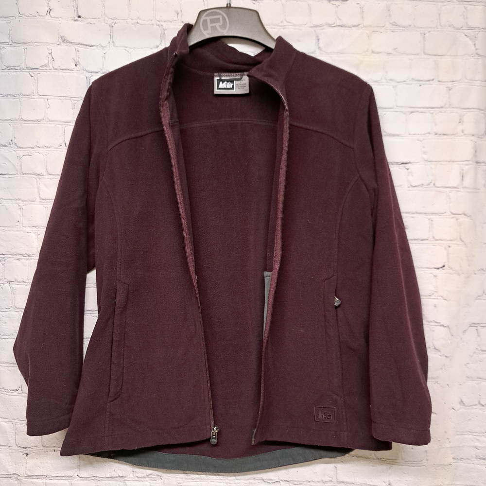 Adidas Women's Burgundy Fleece Jacket